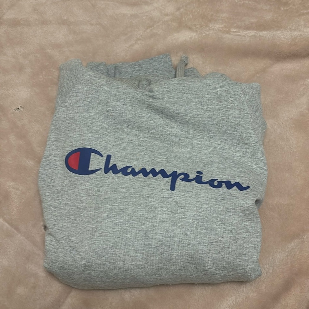 Unisex Champion Sweatshirt Hoodie Gray Size extra large
